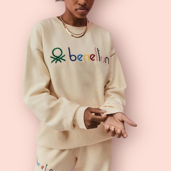 Urban Outfitters Tops - Urban Outfitters UO BENETTON Washed Ecru Exclusive Unisex Sweatshirt NWT XS